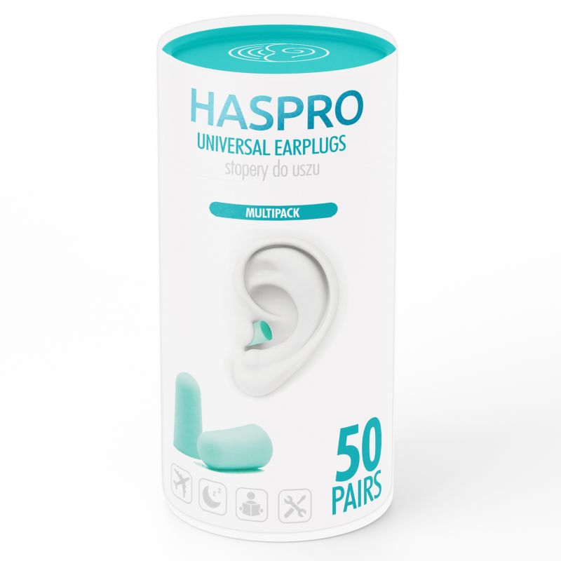 Set 50 dopuri de urechi Haspro, TUBE50 MINT