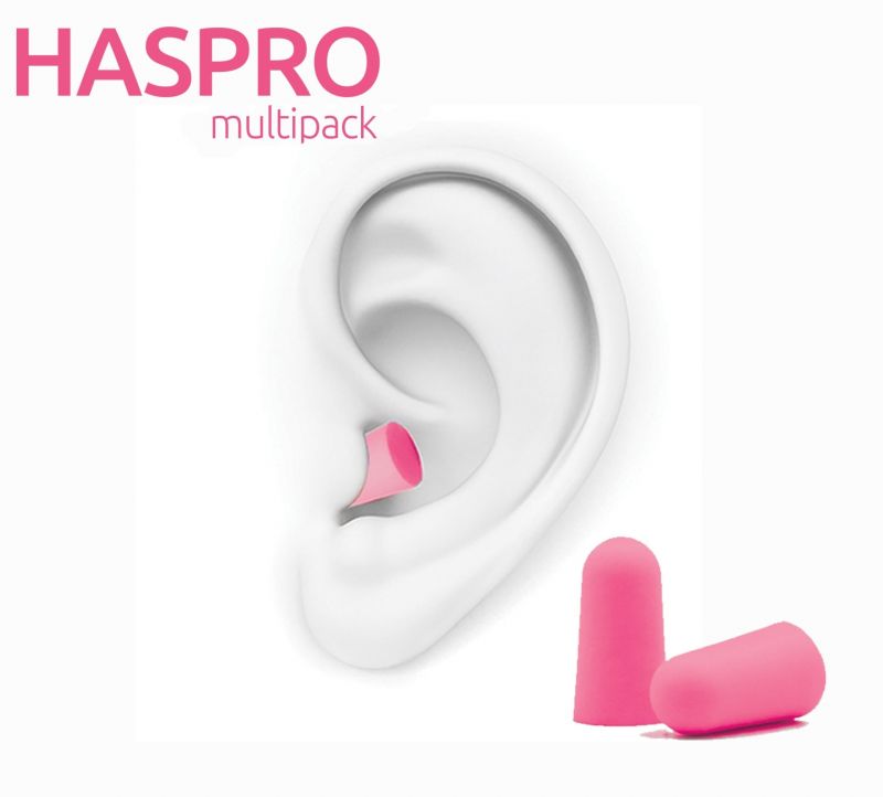 Set 50 dopuri de urechi Haspro, TUBE50 PINK