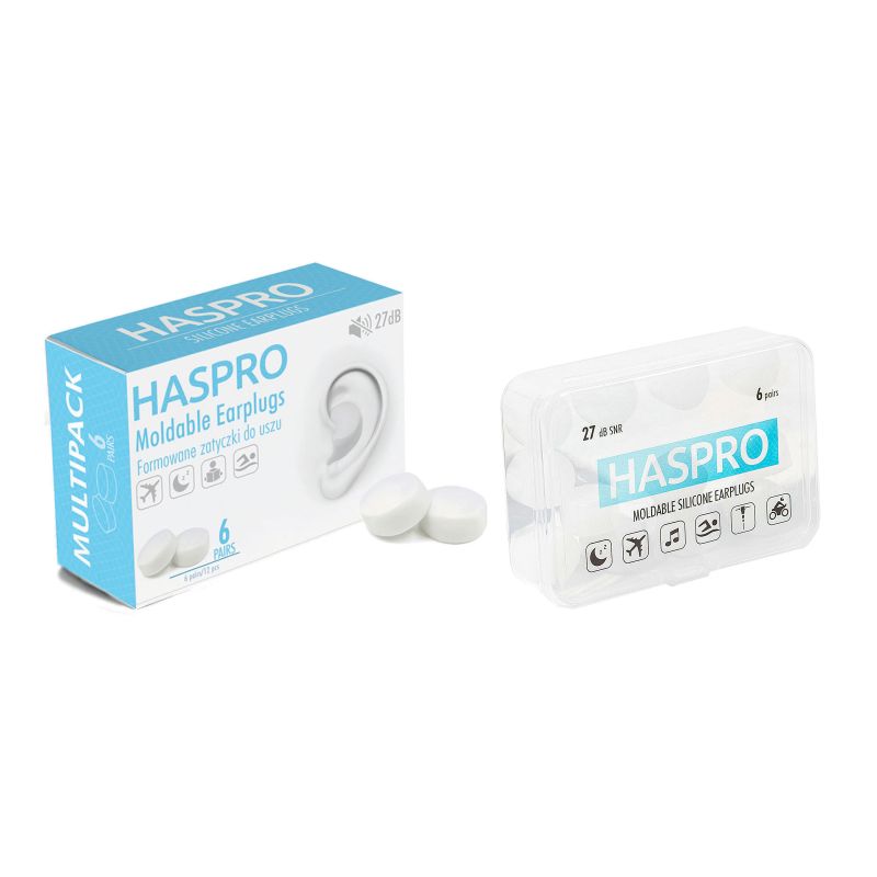 Set 12 dopuri de urechi, Silicon, Reutilizabil, Hipoalergic, Haspro Alb