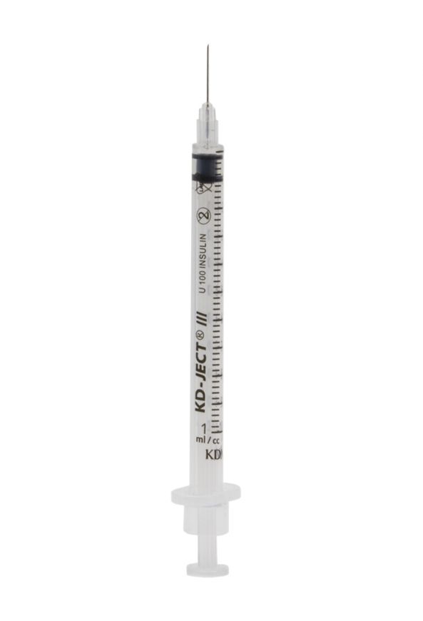 Set 100 seringi 1ml insulina, 100U.I. luer lock (100 amb.) cu ac 0,33*12,7, KDM