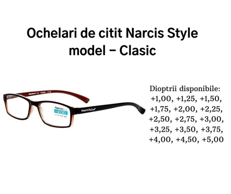 Ochelari de citit, clasici, Narcis Style, 2.50+