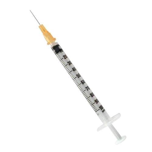 Set 100 bucati seringa 1ml, insulina 3 componente cu ac incorporat 29G, Narcis