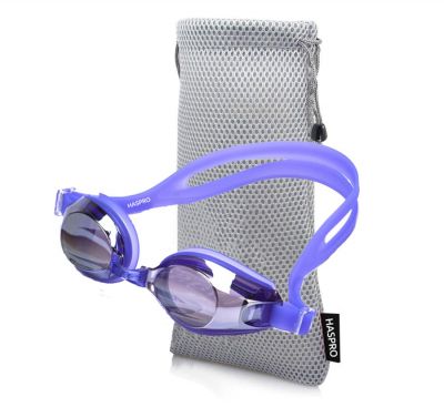 Ochelari de inot pentru adulti din silicon cu protectie UV, punte nazala ajustabila violet & husa transport